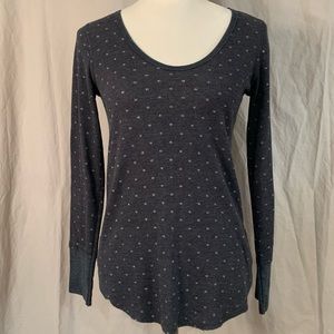 We the Free SzXS gray scoop neck dotted waffle knit long sleeve top